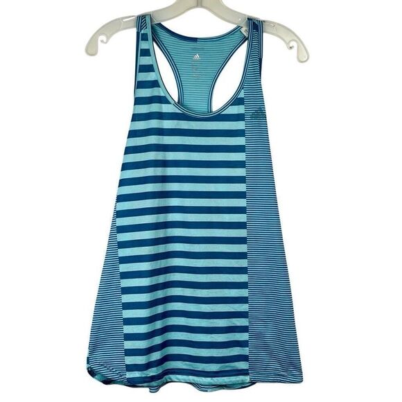 Adidas Striped Active Wear Tank Top Large - Picture 1 of 14